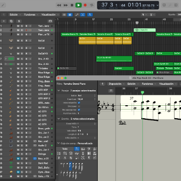 Music production and composition session in Logic Pro