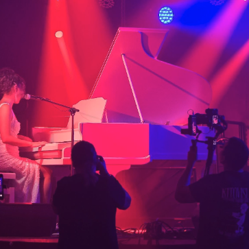 Video production with piano performance and cameras