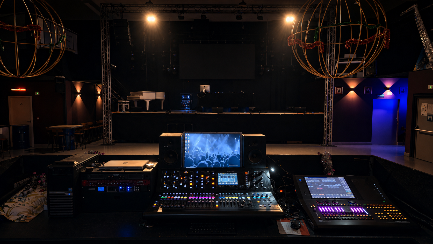 RS Studio control room and stage
